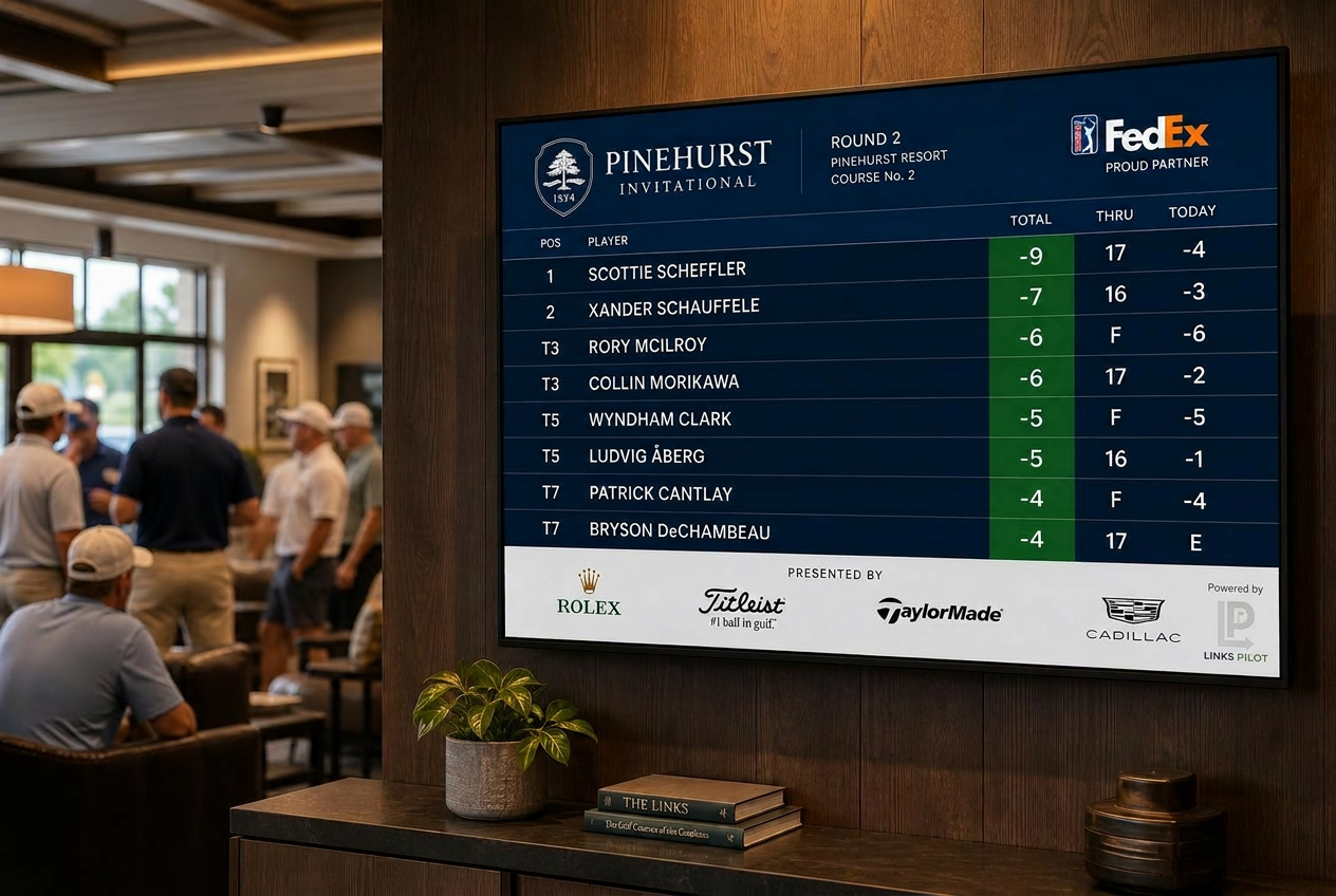 Clubhouse TV leaderboard with rotating sponsor logos